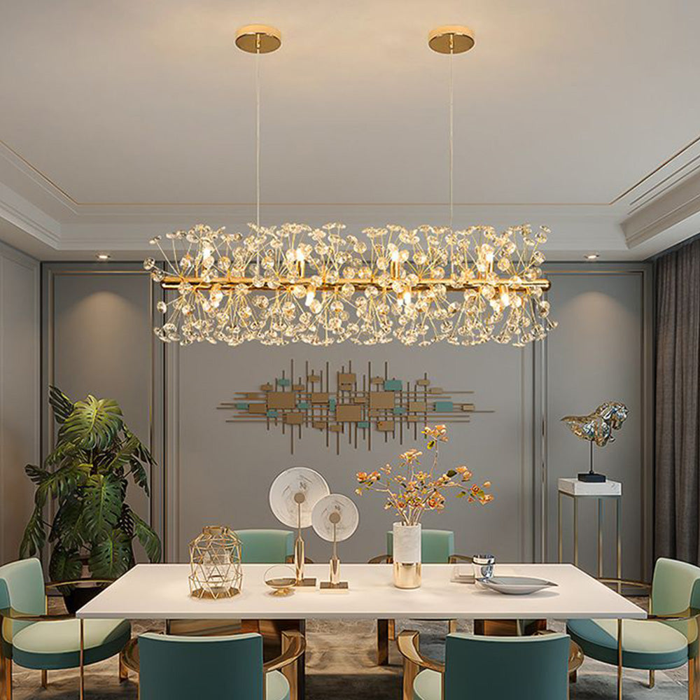 Arisha Luxury Lineal Flower Chandelier Crystal