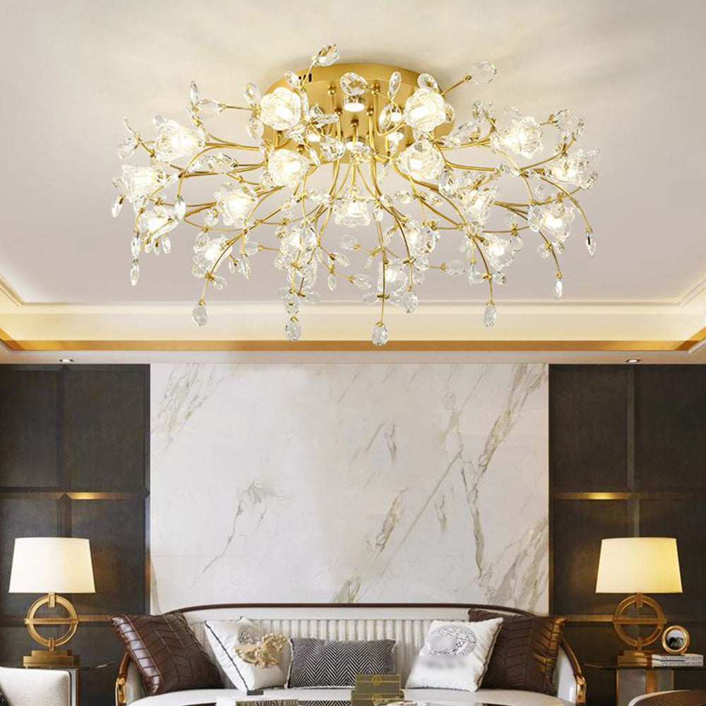 Arisha Art Deco Elegant Flower Flush Mount Ceiling Lights - Letslighting