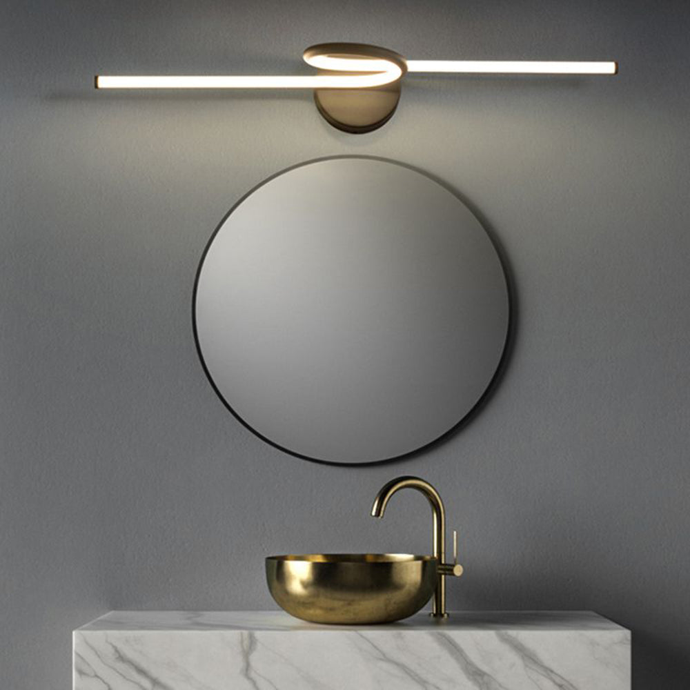 Arisha Foldable curved Vanity Mirror Front Wall Lamp Brass