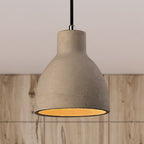 Avi Modern Dome Cement Pendant Light Gray Living Room