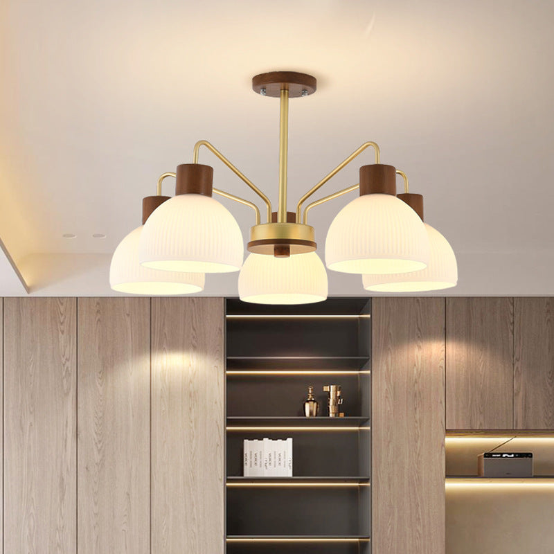 Arisha Rustic Chandelier /Wood/Glass Living Room/Dining Room