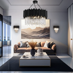 Kristy Industrial Cylindrical Glass Chandelier Living Room