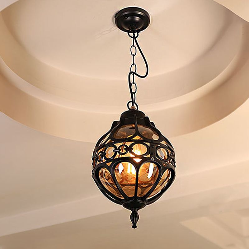 Epoch Loft Sphere Vintage Farmhouse Rustic Pendant Light Black Bronze Dining Room