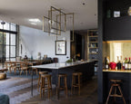 Lustra Chandelier Mondrian Glass Brass Geometric Modern