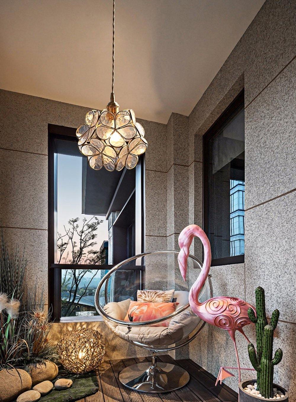 Lustra Pendant Lamp Glass Petal Shaped Kitchen