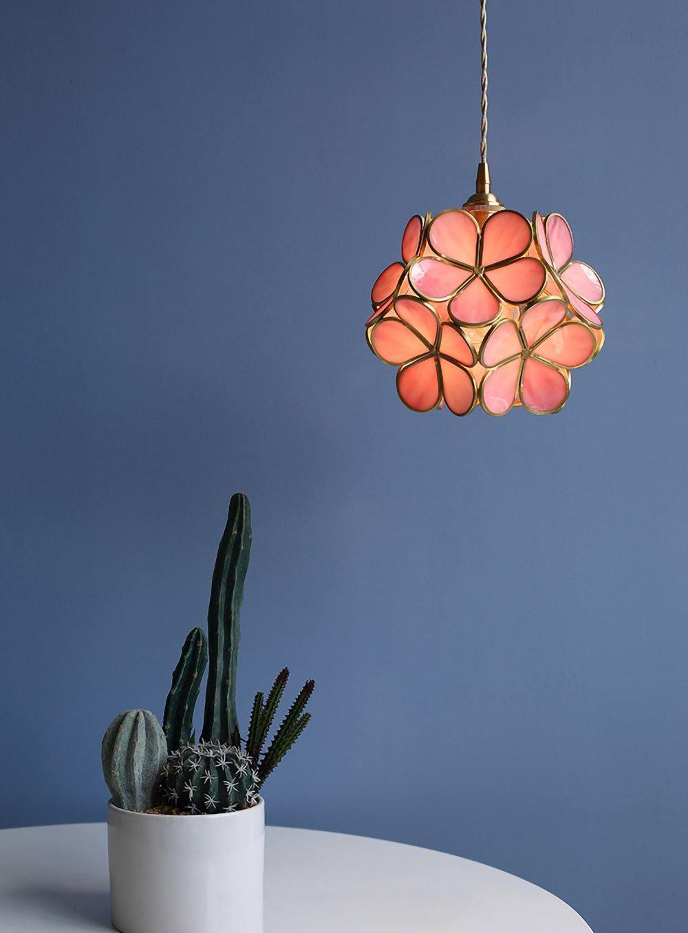 Lustra Pendant Lamp Glass Petal Shaped Kitchen