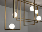 Lustra Chandelier Mondrian Glass Brass Geometric Modern