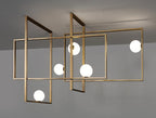 Lustra Chandelier Mondrian Glass Brass Geometric Modern