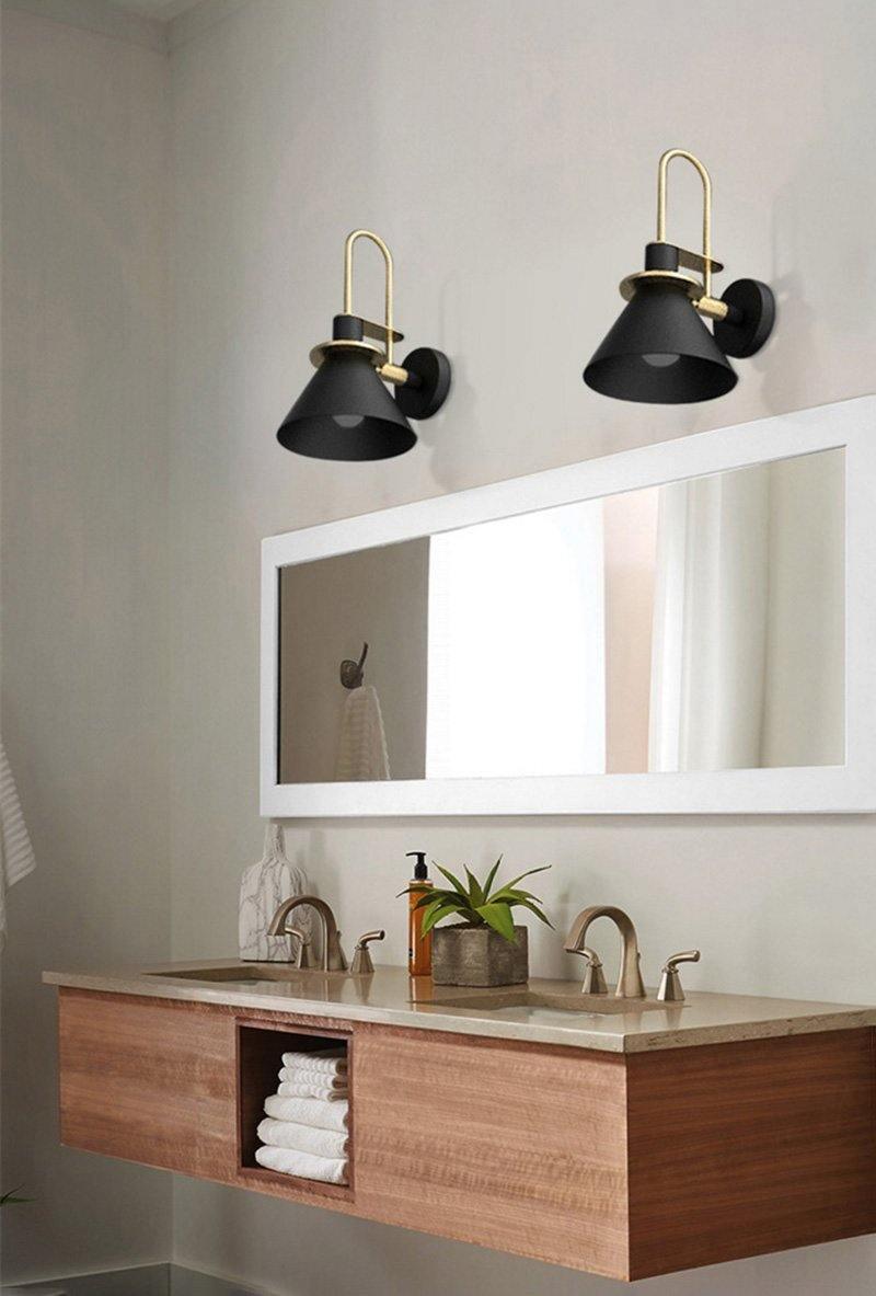 Lustra Wall Lamp Black Gold Minimalist