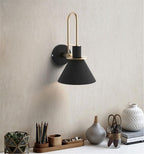 Lustra Wall Lamp Black Gold Minimalist