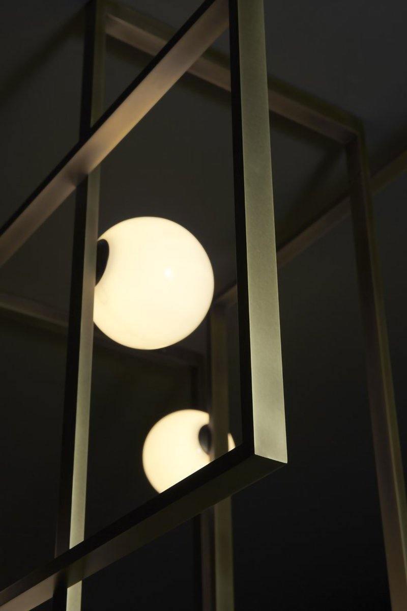 Lustra Chandelier Mondrian Glass Brass Geometric Modern