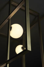 Lustra Chandelier Mondrian Glass Brass Geometric Modern