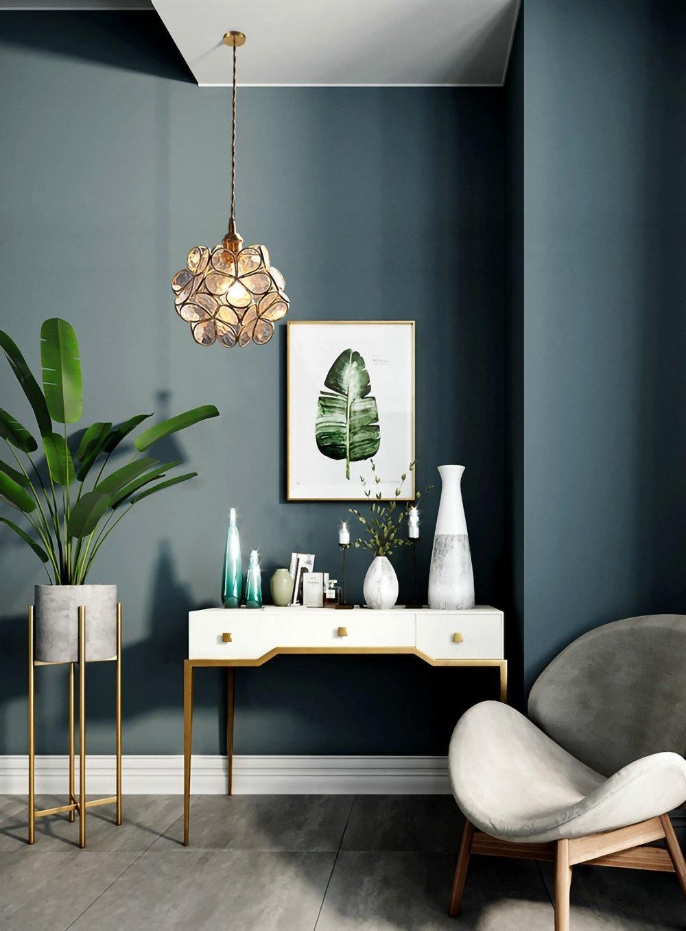 Lustra Pendant Lamp Glass Petal Shaped Kitchen