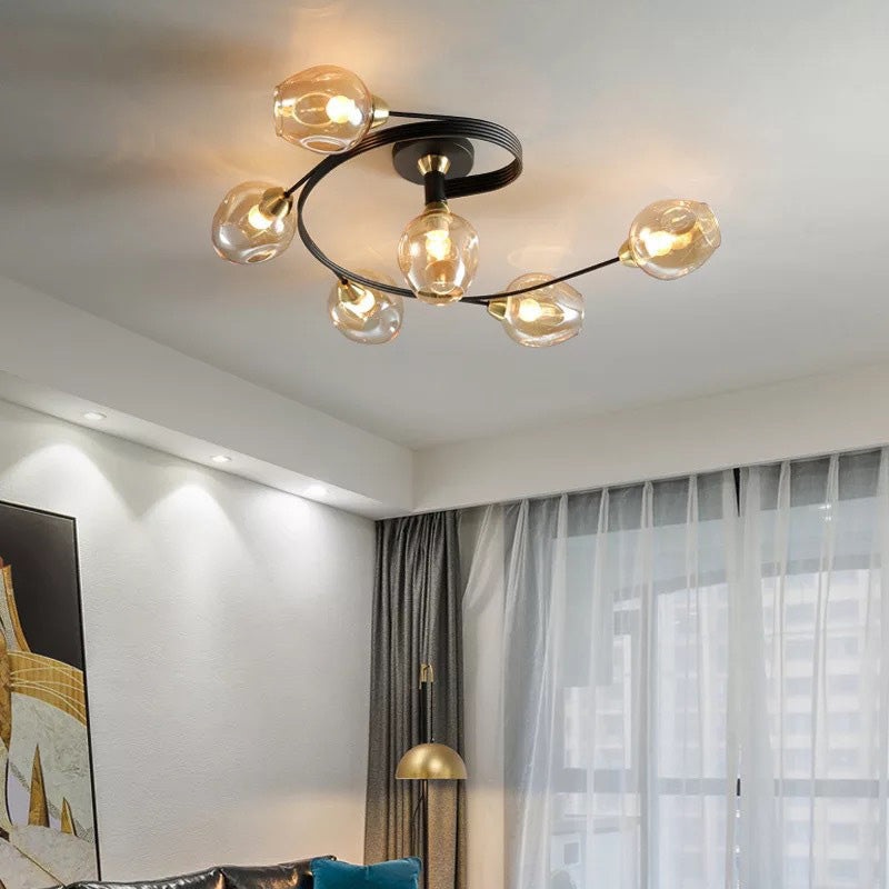 Valentina Flush Mount Ceiling Light Glass Dining Room