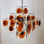 Aurora Chandelier Murano Glass Disc Mid Century