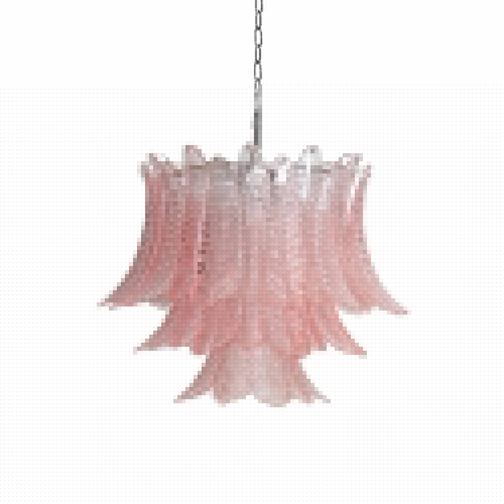 Aurora Chandelier Pink Leaf Glass Layered Graceful Luxury