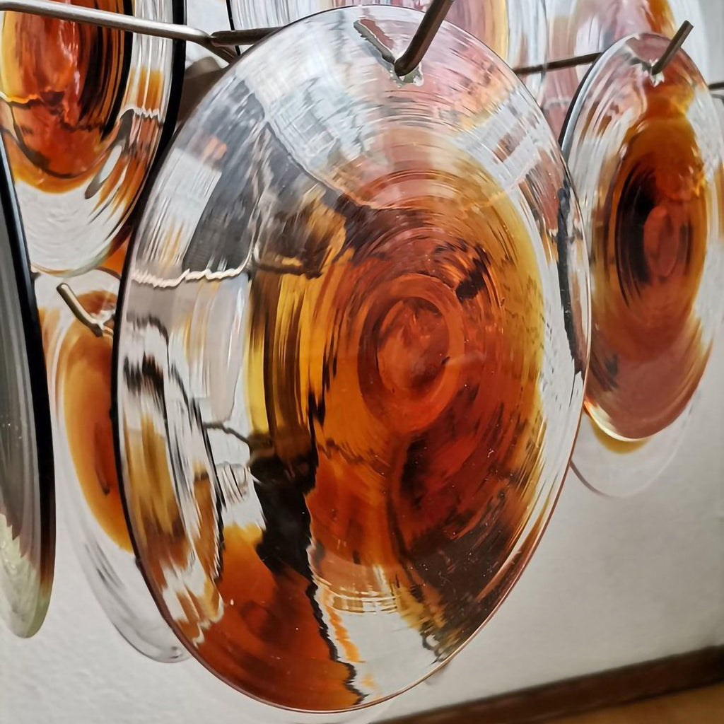 Aurora Chandelier Murano Glass Disc Mid Century