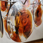 Aurora Chandelier Murano Glass Disc Mid Century