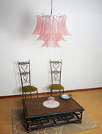 Aurora Chandelier Pink Leaf Glass Layered Graceful Luxury