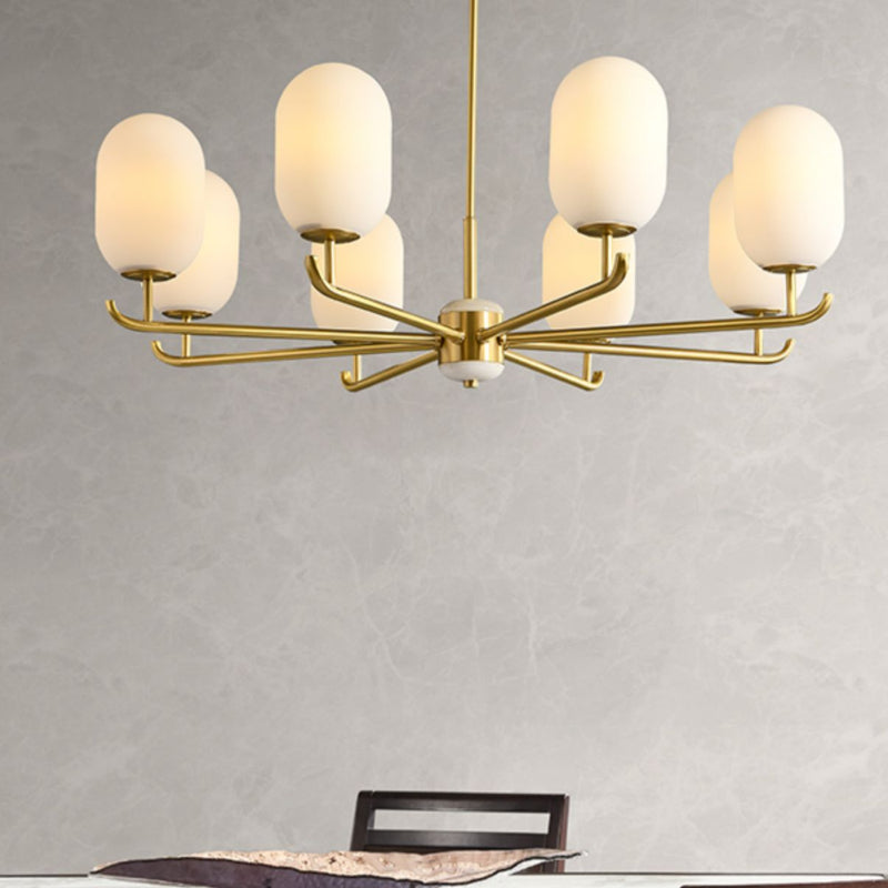 Valentina Nordic Glass Lantern Chandelier Living Room