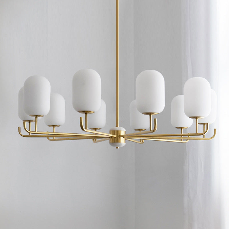 Valentina Nordic Glass Lantern Chandelier Living Room