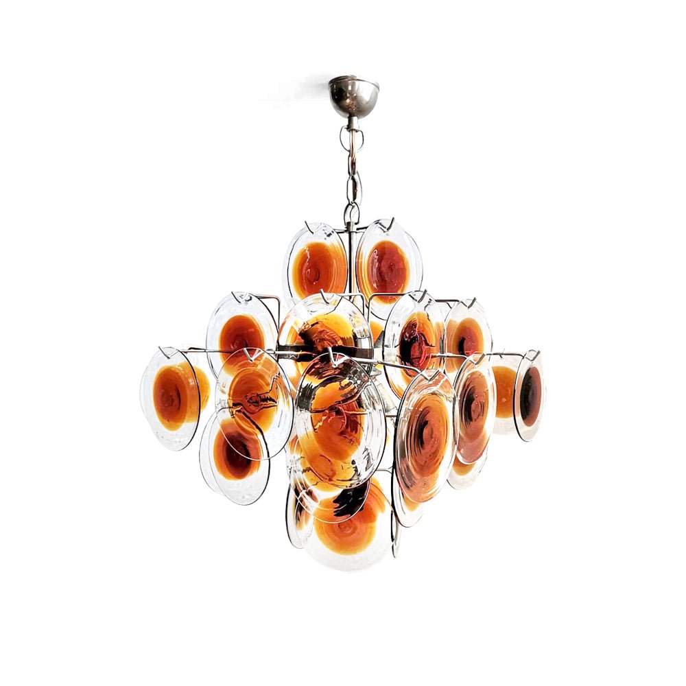 Aurora Chandelier Murano Glass Disc Mid Century