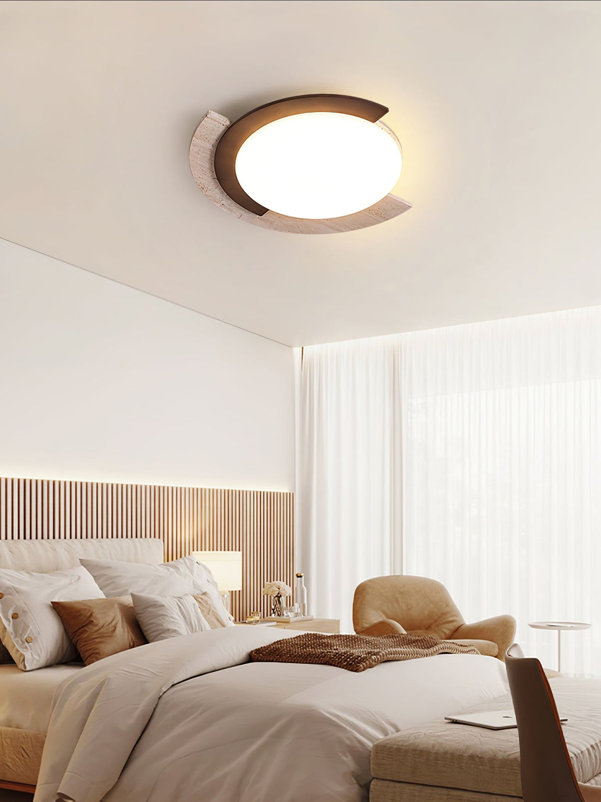 Alaric Modern Travertine Ceiling Light