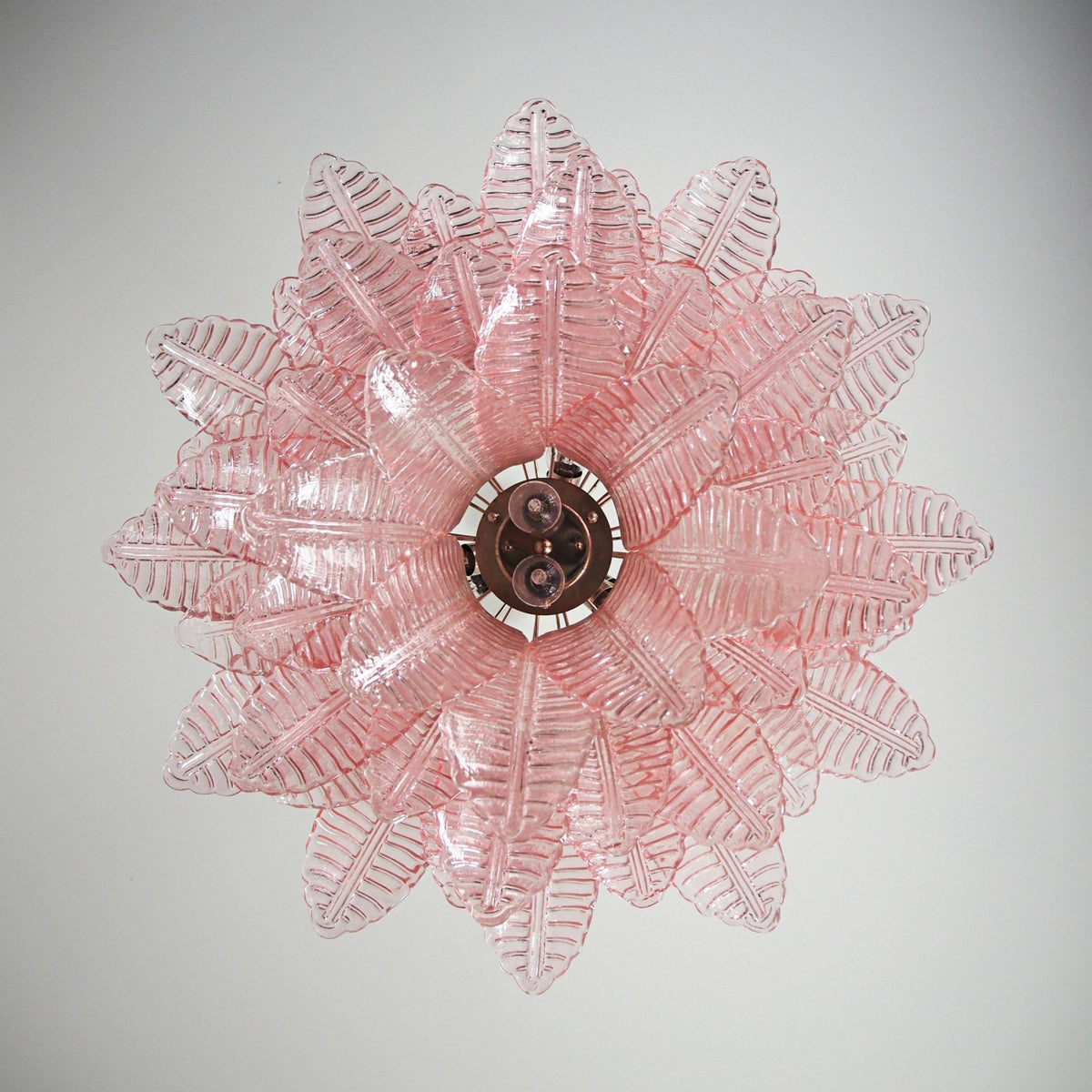 Aurora Chandelier Pink Leaf Glass Layered Graceful Luxury
