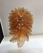 Aurora Chandelier Amber Glass Leaf Layered Statement Artistic