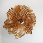 Aurora Chandelier Amber Glass Leaf Layered Statement Artistic