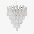 Aurora Chandelier Clear Droplets Murano Glass Waterfall Diamond