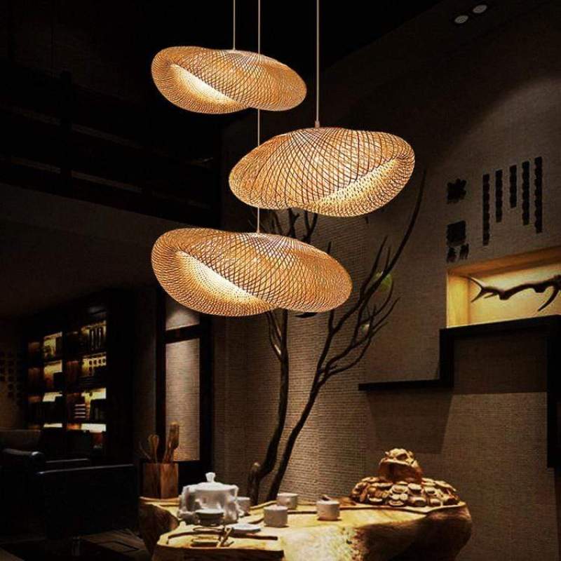 Ritta Modern Pendant Light For Dining Room/Kitchen Island, Bamboo