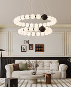 Celestial Modern Ring Metal Acrylic Chandelier