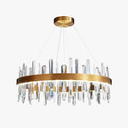 Kristy Modern Crystal Ring Chandelier, Stainless Steel & Crystal