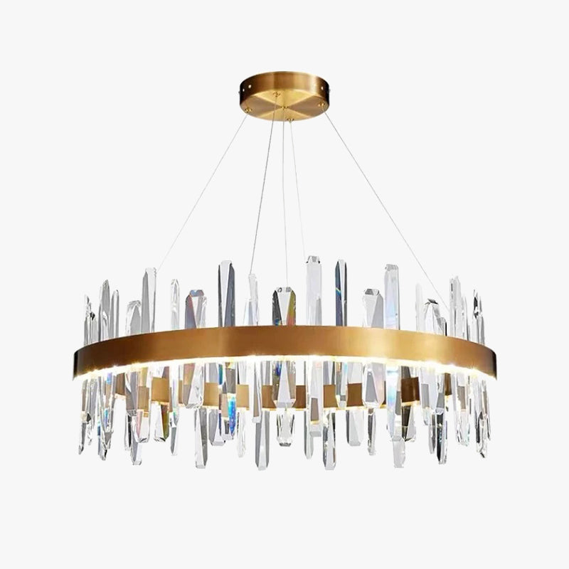 Kristy Modern Crystal Ring Chandelier, Stainless Steel & Crystal
