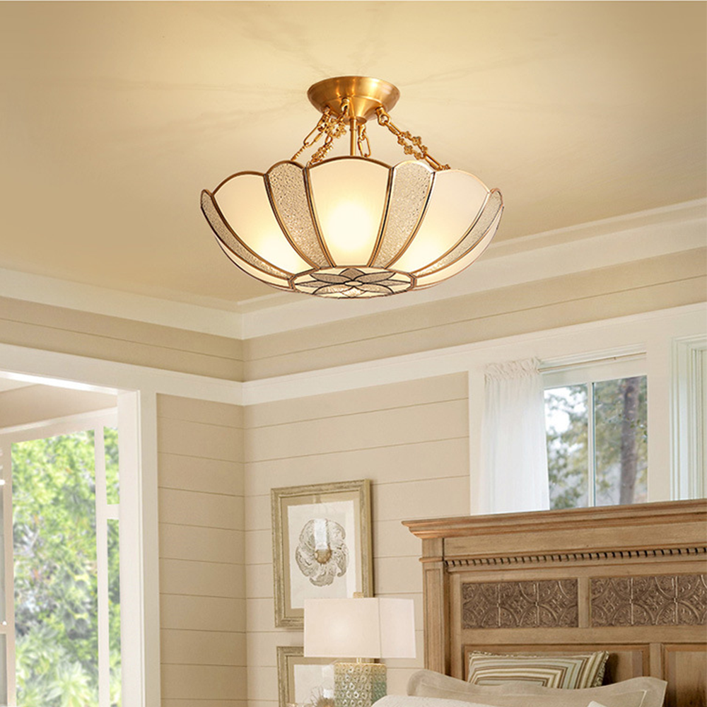 Silva Retro Flower Flush Mount Ceiling Light Glass Bedroom