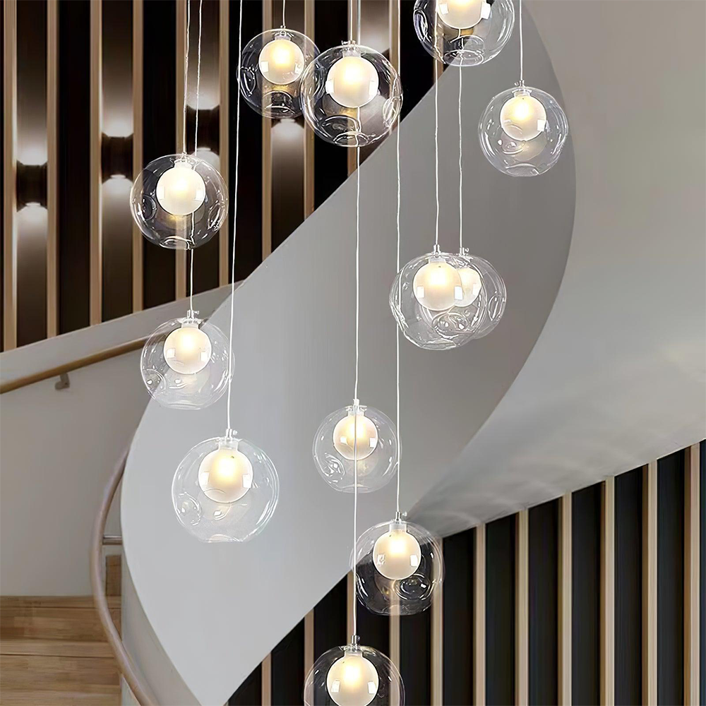 Arisha Multi-Heads Globe Cluster Chandelier Glass Dining Room Living Room