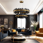 Kristy Industrial Chandelier Cylindrical Living Room
