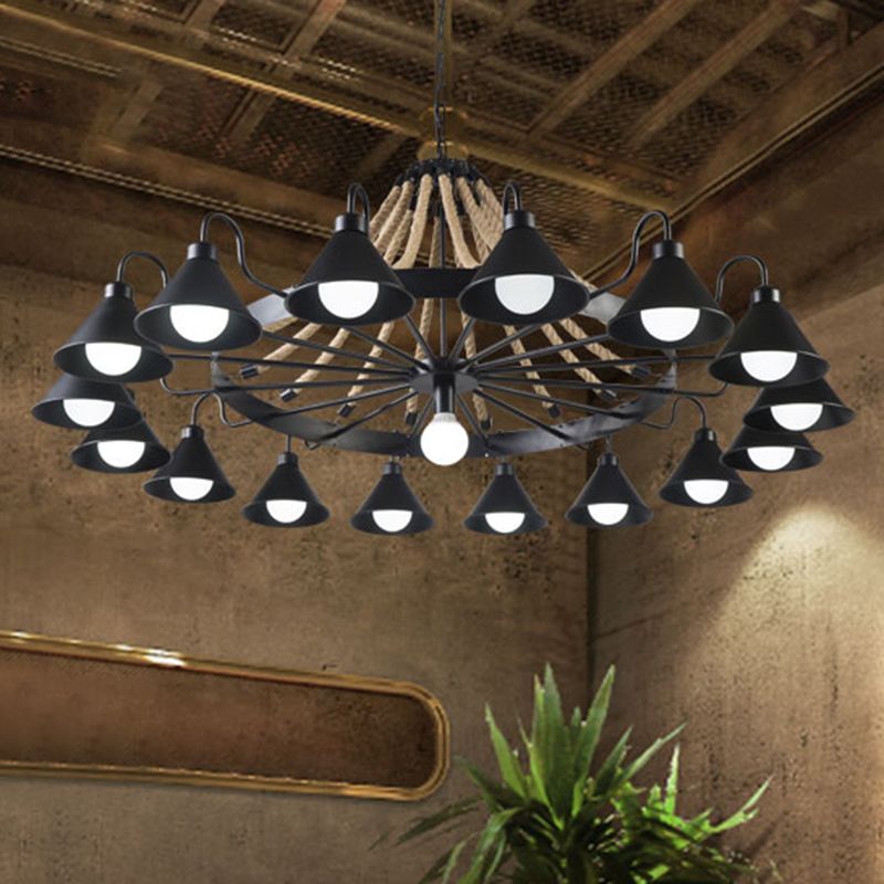 Epoch Vintage Industrial Rope Chandelier Living Room - image 3