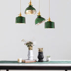 Valentina Retro LED Pendant Light Green Glass Dining Room