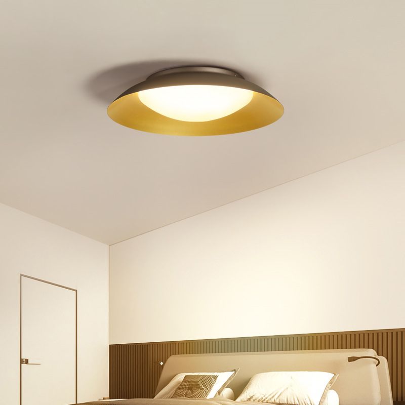 Arisha Round Flush Mount Ceiling Light, Brass