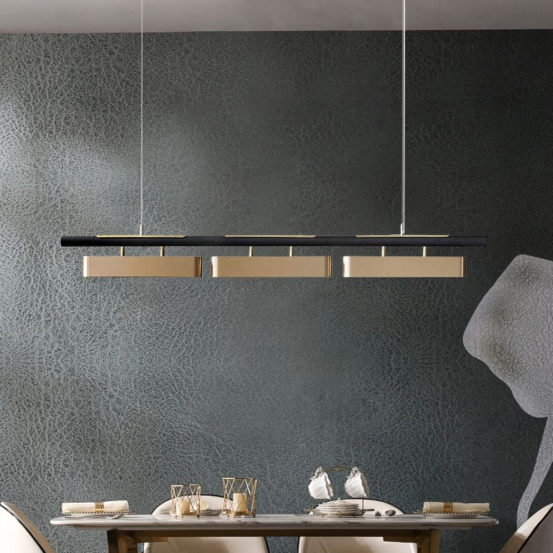 Arisha Pendant Light Rectangular Modern Brass Office