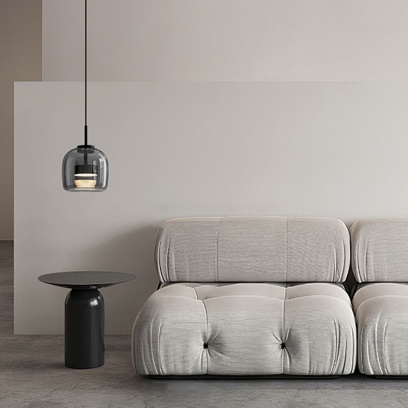 Valentina Minimalist Pendant Light Glass Smoke Gray - Letslighting
