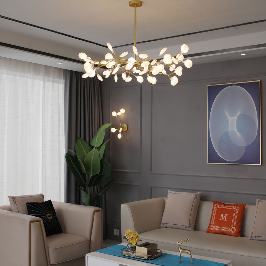 Olivia Unique Branch Firefly Art Deco Chandelier Living Room - image 6