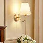 Kristy Nordic Fabric Vanity Wall Lamp Flaxen