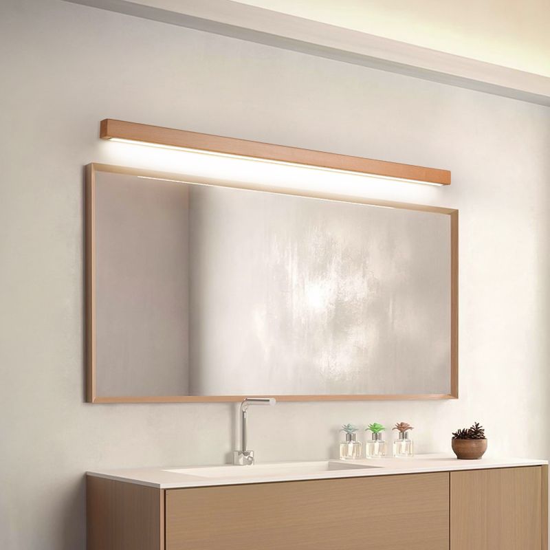 Muto Linear Mirror Wooden Front Vanity Wall Lamp Bedroom - image 8