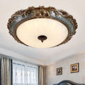 Tiffany Flush Mount Ceiling Light, Brass/Resin - Letslighting