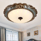 Tiffany Flush Mount Ceiling Light, Brass/Resin - Letslighting