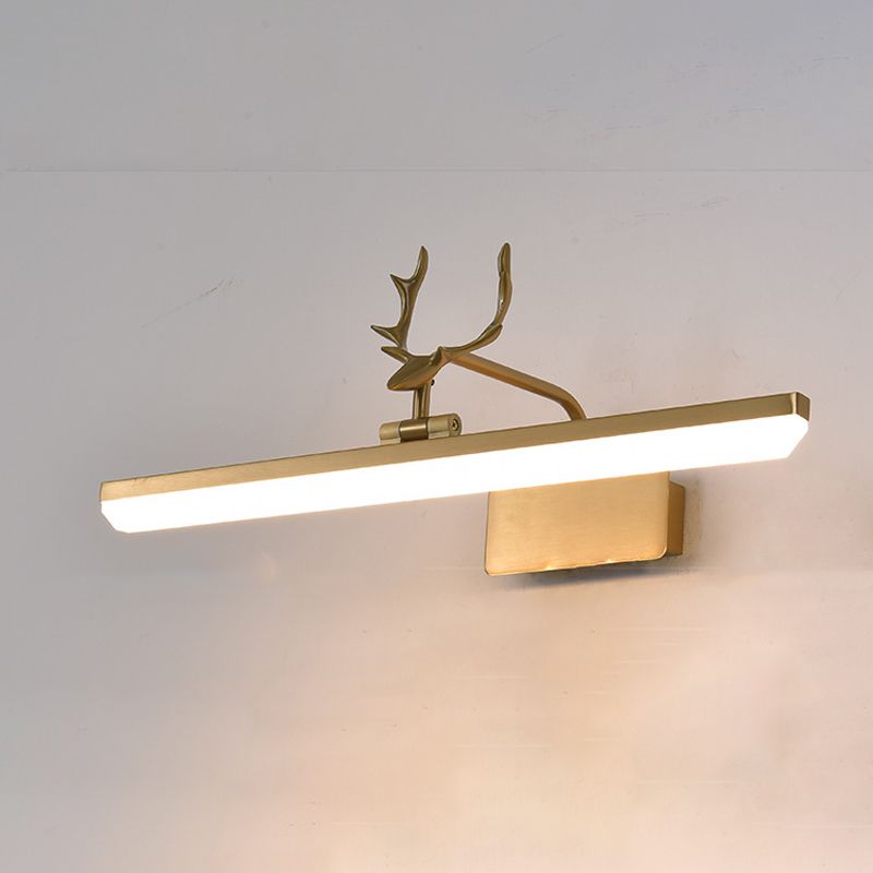Arisha Vintage Antlers Mirror Front Vanity LED Wall Lamp