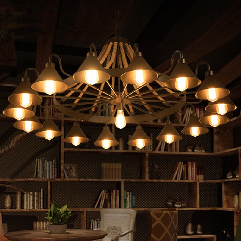 Epoch Vintage Industrial Rope Chandelier Living Room - Letslighting